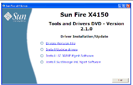 sun fire x4150 tools and drivers cd
