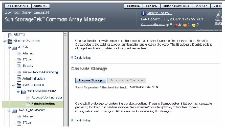 Screen capture of Cascade Storage. 