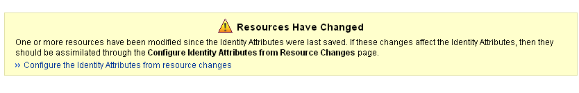 Resources Have Changed warning message.