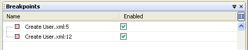 Example Breakpoints window.