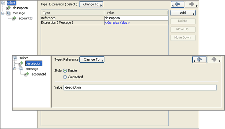 Example Expression Builder dialogs.