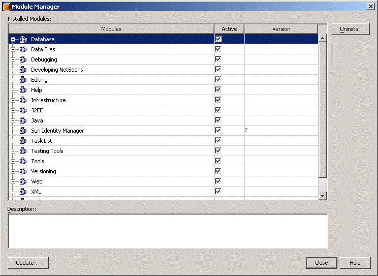 Identity Manager IDE ⥸塼Module ManagerץꥹȤ򤷤ޤ