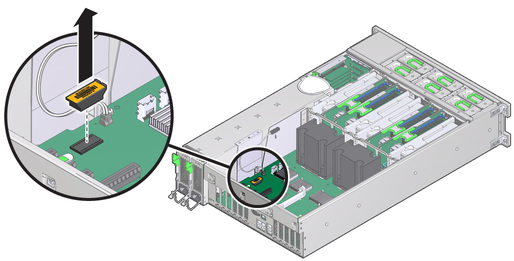 image:Figure showing removal of the system configuration PROM.