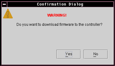 Screen capture showing the Confirmation Dialog message box.