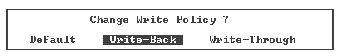 Screen capture showing displayed Write Policy options with "Write-Back" selected.