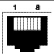 Figure showing the Ethernet RJ-45 Socket 10Base-T.