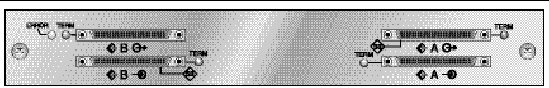 Figure showing the expansion unit split-bus configuration. No jumper cable is required.