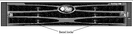 Figure shows front bezel and front bezel locks of an array.