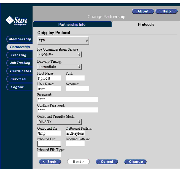 Screen capture of the Receiver's protocol information.