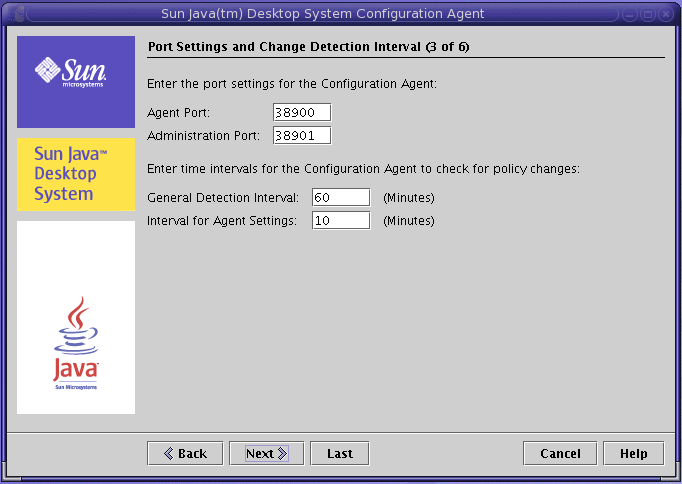 Configuration Agent, Port Settings