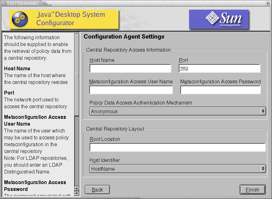 Java Desktop System Configuration Agent in YaST