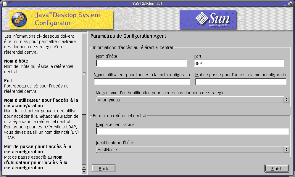 Java Desktop System Configuration Agent dans YaST Java Desktop System Configuration Agent dans YaST