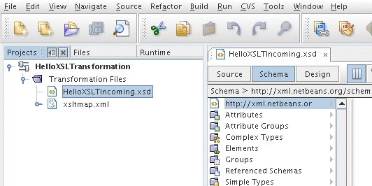 XML Schema Added to the Project