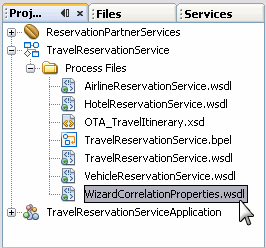 WizardCorrelationProperties.wsdl file.