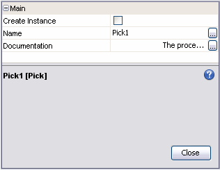 Pick Properties Window