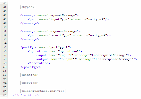 Image shows the source code displayed in the Source Editor
as described in context