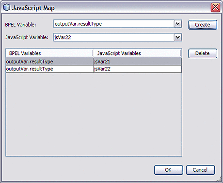 Image shows the JavaScript Editor Output dialog box