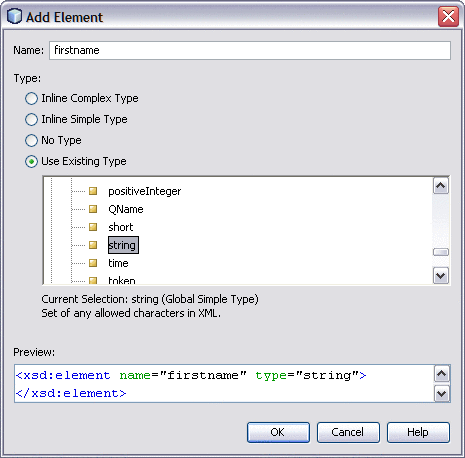 Add Element Use Existing Type
