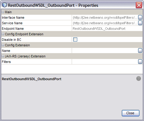 Figure shows the endpoint Properties Editor.