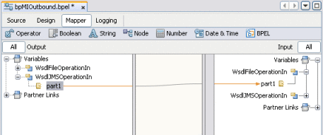 Figure shows the BPEL Editor Mapper.