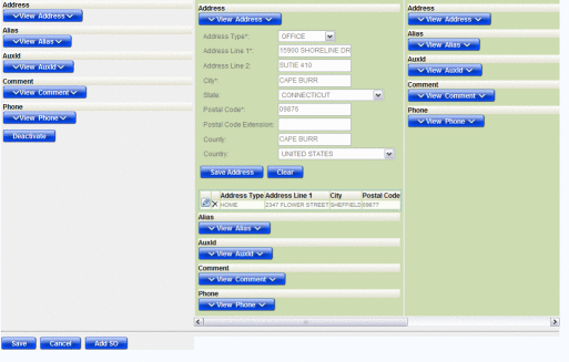 Figure shows child object fields for adding or
editing a child object.