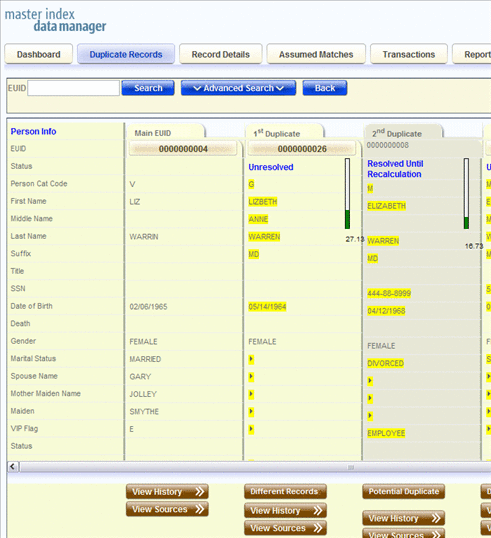 Figure shows a potential duplicate listing to be unresolved.