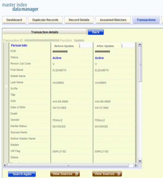 Figure shows the images of a profile before and after
a transaction occurred.