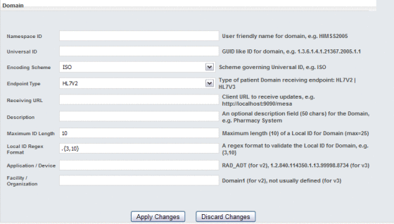 Figure shows the New Domain page.