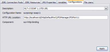 Figure shows the Configurations tab of the GlassFish
Configuration window.