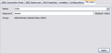 Figure shows the File Users tab of the GlassFish
Configuration window.
