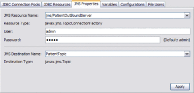 Figure shows the JMS Properties tab of the GlassFish
Configuration window.