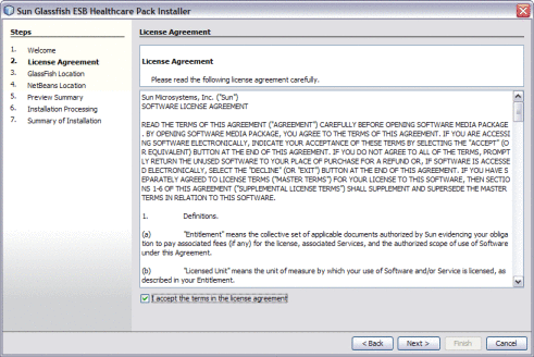 Figure shows the License Agreement window of
the Installer.