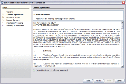 Figure shows the License Agreement window of
the Installer.
