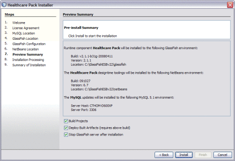 Figure shows the Installation Summary window
of the Installer.