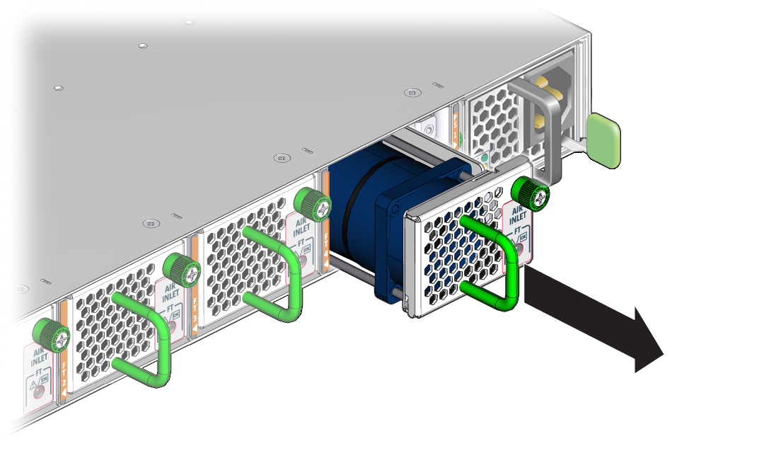 Illustration shows the fan being removed.