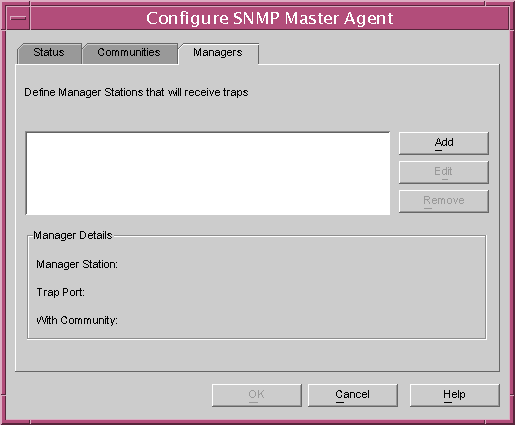You may modify SNMP managers.
