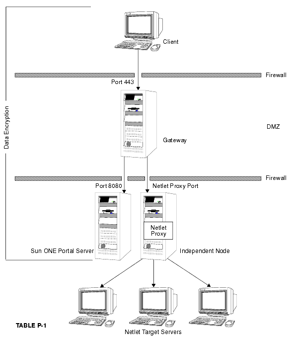 This figure shows a Netlet Proxy install on a separate node.