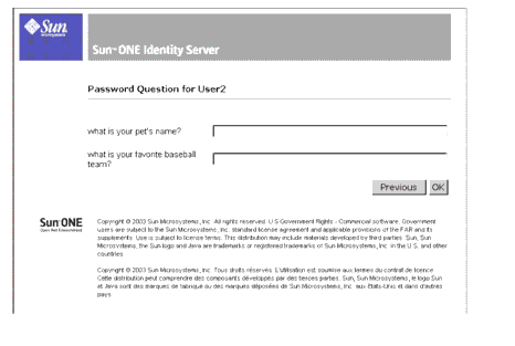 Identity Server Console - Password Reset service, password questions for users.