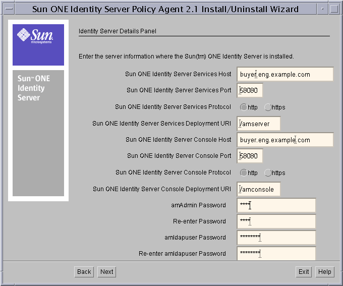 This is the Identity Server Details screen.