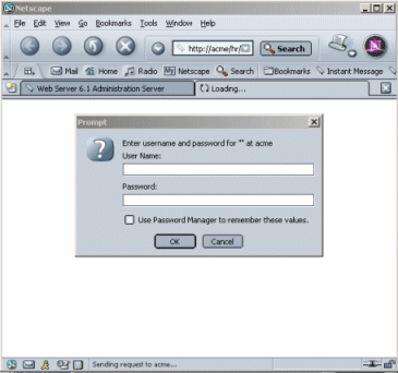 Figure showing the login screen for authentication on a site restricted with access control.