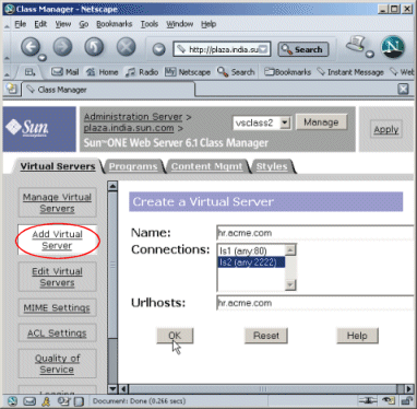 Figure showing the Add Virtual Server interface.