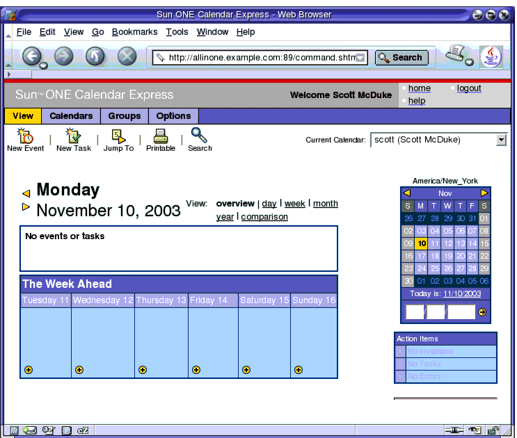 Screen capture; shows default appearance of main window. There are no events or tasks.