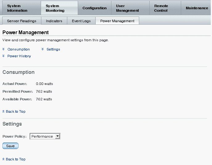 Power Policy settings as of ILOM 3.0