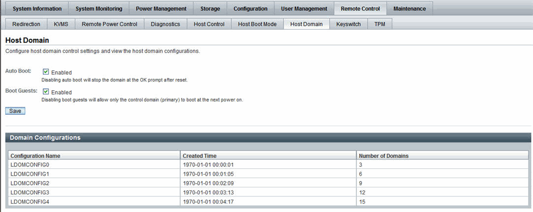 View stored LDom configurations.