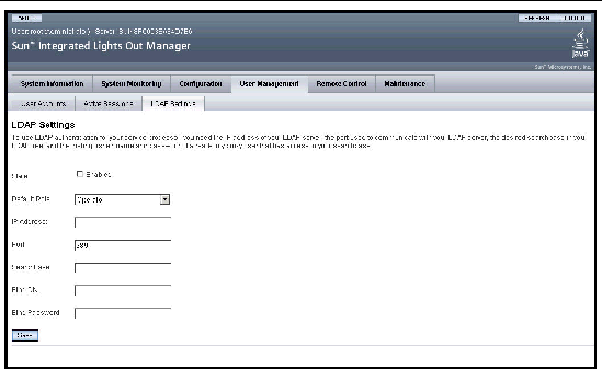 Graphic showing LDAP settings page.