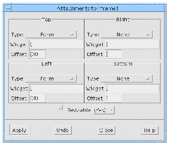 The Constraints panel for the child of a Form.