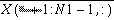 (\frac{N1}{2}+1)\times N2(\frac{N1}{2}+1)\times N2(\frac{N1}{2}+1)X(\frac{N1}{2}+1:N1-1, [:)]X(0:\frac{N1}{2}, [:)]