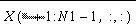 (\frac{N1}{2}+1)\times N2\times N3(\frac{N1}{2}+1)\times N2\times N3(\frac{N1}{2}+1) X(\frac{N1}{2}+1:N1-1,:, [:)]X(0:\frac{N1}{2},:, [:)]