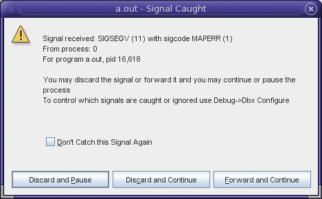 �֥����ʥ���� ��Signal Caught�ˡ׷ٹ�ܥå���