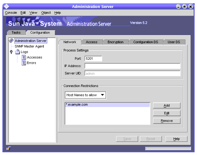 You may configure network settings through the interface.
